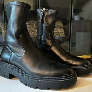 Zara calf boots size EU 36/ fits US size 6/ 6.5 black with side zipper